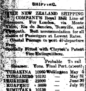 Page 1 Advertisements Column 1 (Mataura Ensign 5-5-1910)