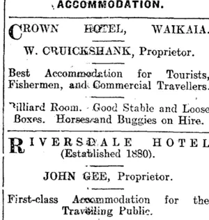 Page 1 Advertisements Column 2 (Mataura Ensign 20-6-1910)