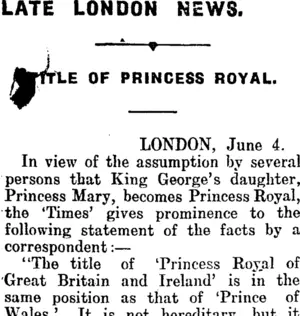 LATE LONDON NEWS. (Mataura Ensign 13-7-1910)