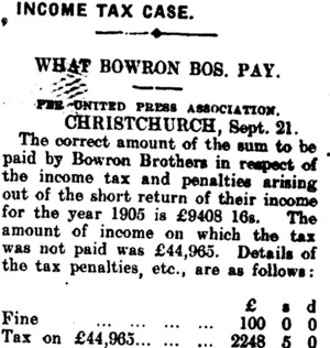 INCOME TAX CASE. (Mataura Ensign 21-9-1910)