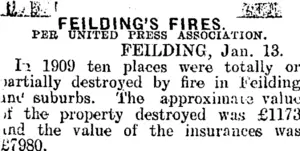 FEILDING'S FIRES. (Mataura Ensign 13-1-1910)
