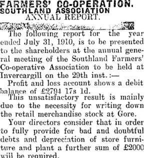 FARMERS' CO-OPERATION. (Mataura Ensign 17-10-1910)