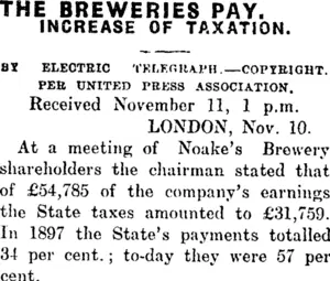 THE BREWERIES PAY. (Mataura Ensign 11-11-1910)