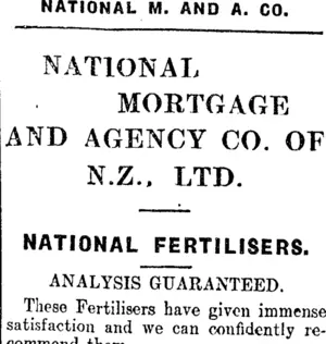 Page 8 Advertisements Column 3 (Mataura Ensign 12-12-1910)
