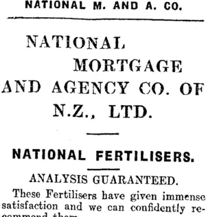 Page 8 Advertisements Column 4 (Mataura Ensign 14-12-1910)