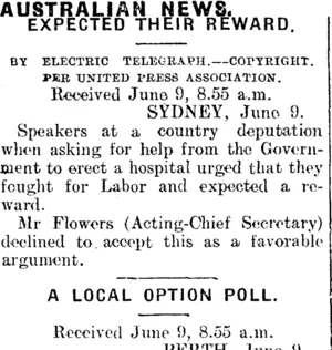 AUSTRALIAN NEWS. (Mataura Ensign 9-6-1911)