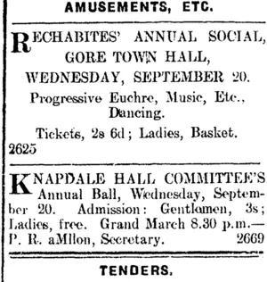 Page 1 Advertisements Column 5 (Mataura Ensign 16-9-1911)