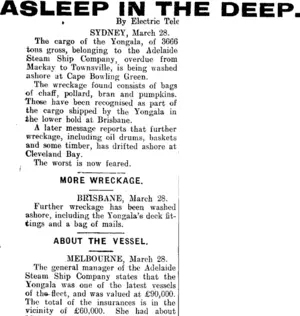ASLEEP IN THE DEEP. (Mataura Ensign 29-3-1911)