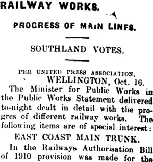 RAILWAY WORKS. (Mataura Ensign 17-10-1911)