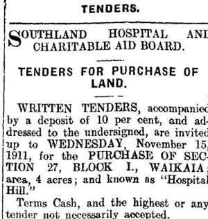 Page 1 Advertisements Column 4 (Mataura Ensign 11-11-1911)