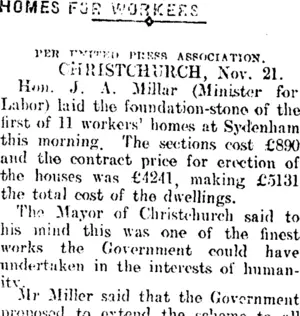 HOMES FOR WORKERS. (Mataura Ensign 21-11-1911)
