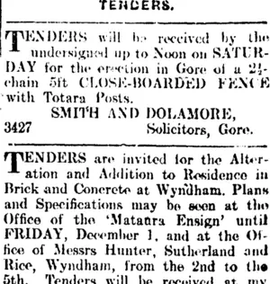 Page 1 Advertisements Column 7 (Mataura Ensign 22-11-1911)