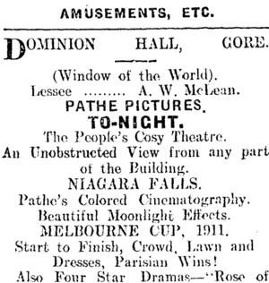 Page 1 Advertisements Column 5 (Mataura Ensign 13-12-1911)
