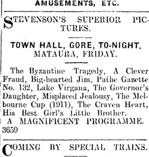 Page 1 Advertisements Column 5 (Mataura Ensign 14-12-1911)