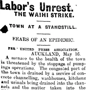 Labor's Unrest. (Mataura Ensign 16-5-1912)