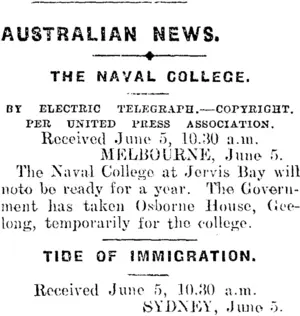 AUSTRALIAN NEWS. (Mataura Ensign 5-6-1912)