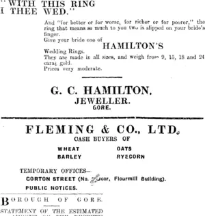 Page 1 Advertisements Column 3 (Mataura Ensign 20-6-1912)