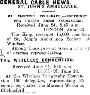 GENERAL CABLE NEWS. (Mataura Ensign 24-6-1912)