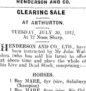 Page 8 Advertisements Column 3 (Mataura Ensign 22-7-1912)