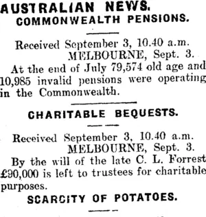 AUSTRALIAN NEWS. (Mataura Ensign 3-9-1912)