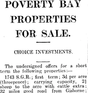 Page 1 Advertisements Column 4 (Mataura Ensign 17-9-1912)