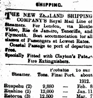 Page 1 Advertisements Column 1 (Mataura Ensign 8-1-1912)