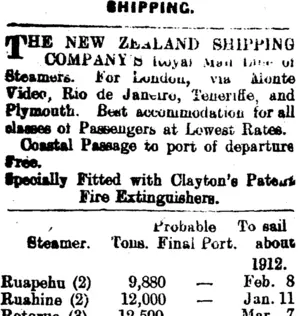 Page 1 Advertisements Column 1 (Mataura Ensign 13-1-1912)