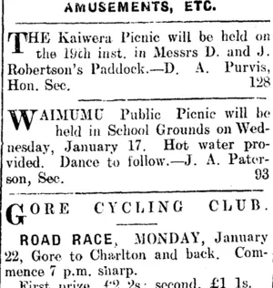 Page 1 Advertisements Column 5 (Mataura Ensign 13-1-1912)