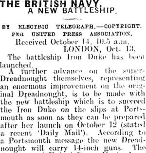 THE BRITISH NAVY. (Mataura Ensign 14-10-1912)