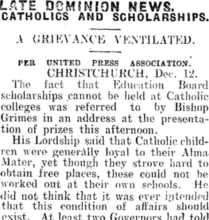 LATE DOMSNION NEWS. (Mataura Ensign 13-12-1912)