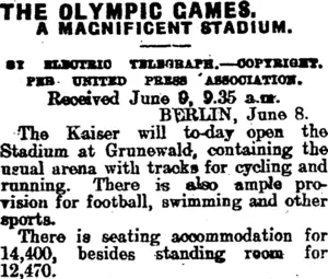 THE OLYMPIC GAMES. (Mataura Ensign 9-6-1913)