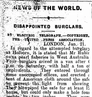 NEWS OF THE WORLD. (Mataura Ensign 22-1-1913)