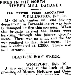 FIRES IN THE NORTH. (Mataura Ensign 19-2-1913)