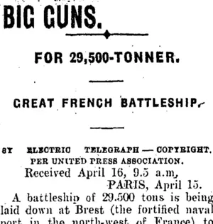 BIG GUNS. (Mataura Ensign 16-4-1914)