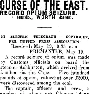 CURSE OF THE EAST. (Mataura Ensign 19-5-1914)