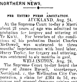 NORTHERN NEWS. (Mataura Ensign 25-8-1914)