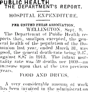 PUBLIC HEALTH. (Mataura Ensign 10-9-1914)