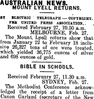 AUSTRALIAN NEWS. (Mataura Ensign 27-2-1914)