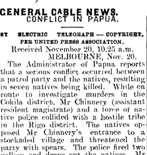 GENERAL CABLE NEWS. (Mataura Ensign 20-11-1914)