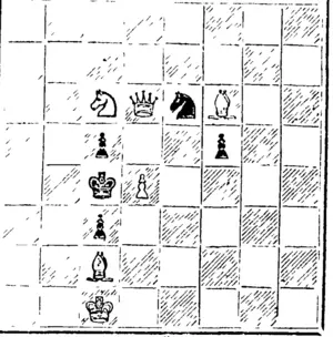 i.iiM'K—.1 pieces.  w IUTE—b pieces.  Wlute to play and mate m three moves. (North Otago Times, 02 November 1892)
