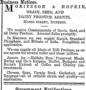 Page 1 Advertisements Column 6 (Otago Daily Times 24-1-1894)