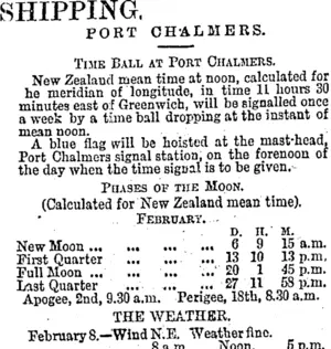 SHIPPING. (Otago Daily Times 9-2-1894)