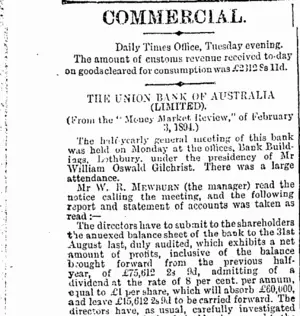 COMMERCIAL. (Otago Daily Times 28-3-1894)