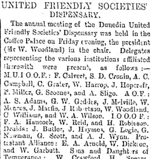 UNITED FRIENDLY SOCIETIES DISPENSARY. (Otago Daily Times 30-4-1894)