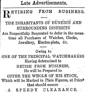 Page 3 Advertisements Column 2 (Otago Daily Times 5-6-1894)