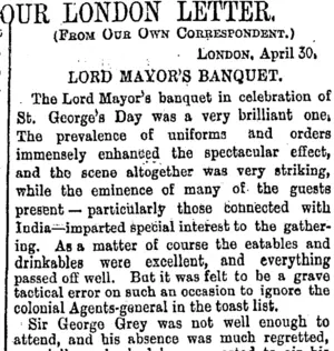 OUR LONDON LETTER. (Otago Daily Times 14-6-1894)