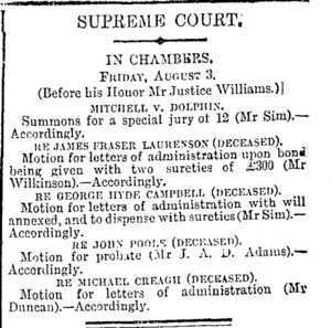 SUPRBME COURT. (Otago Daily Times 4-8-1894)