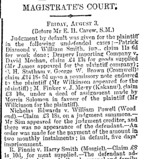 MAGISTRATE'S COURT. (Otago Daily Times 4-8-1894)