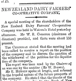 MEW ZEALAND DAIRY FARMERS. CO-OPERATIVE COMPANY. (Otago Daily Times 4-8-1894)