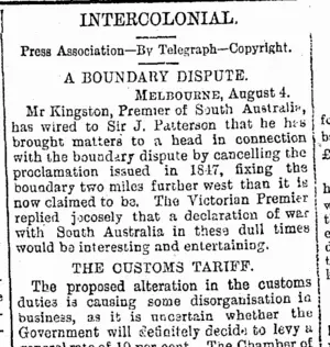 INTERCOLONIAL. (Otago Daily Times 6-8-1894)